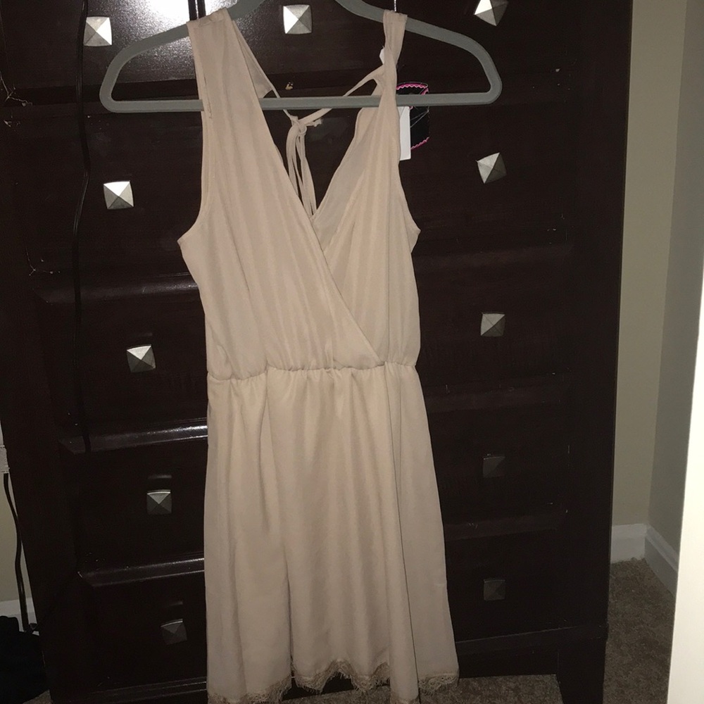 Beige cocktail dress